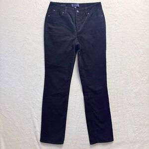 Talbots Pants Women Sz 8 Black Heritage Corduroy Straight Leg Casual Office